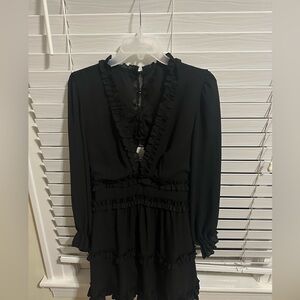 Elegant Black Ruffle Dress